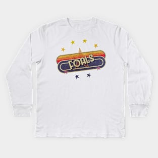 ElaCuteOfficeGirl Vintage Foals Kids Long Sleeve T-Shirt